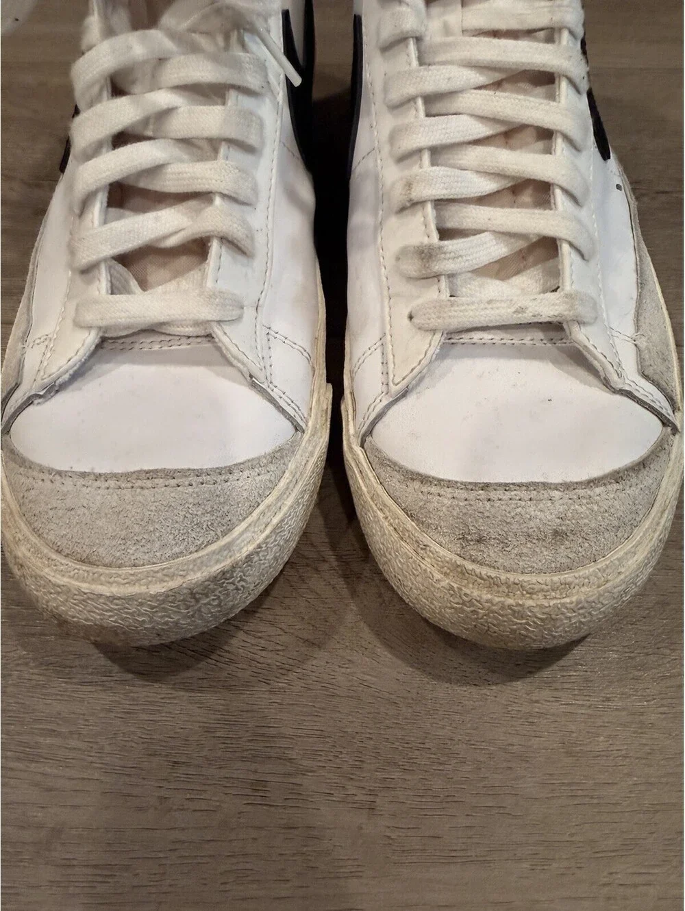 Nike Blazer '77 Vintage Mid High Top White/Black Leather LaceUp BQ6806-100 Sz 10